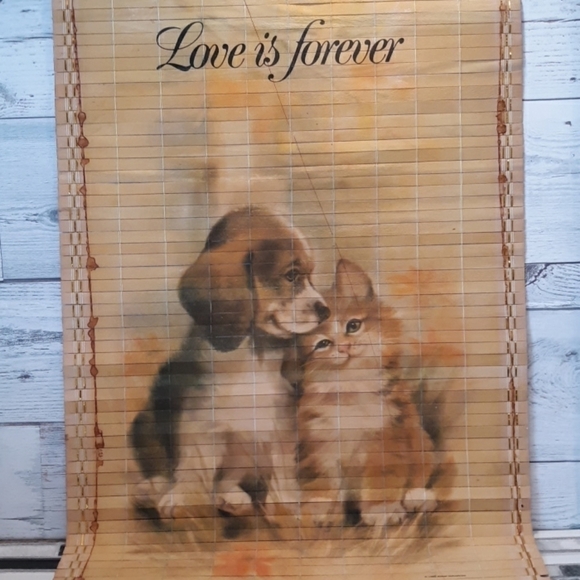 Vintage 1986 bamboo wall hanging decorations - Picture 2 of 3